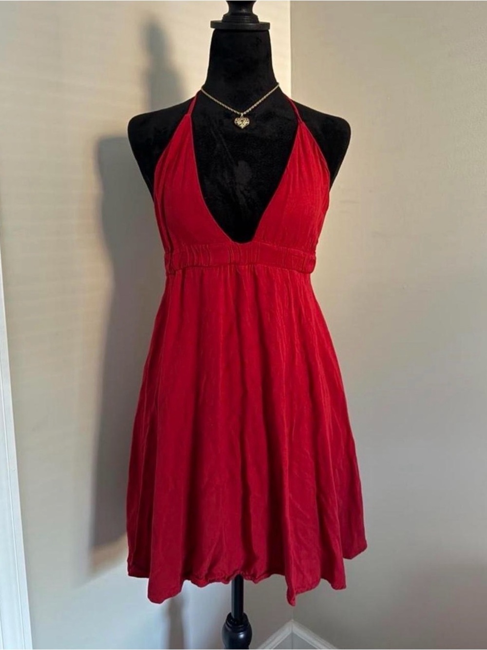 Brandy Melville Red Halter Mini Dress